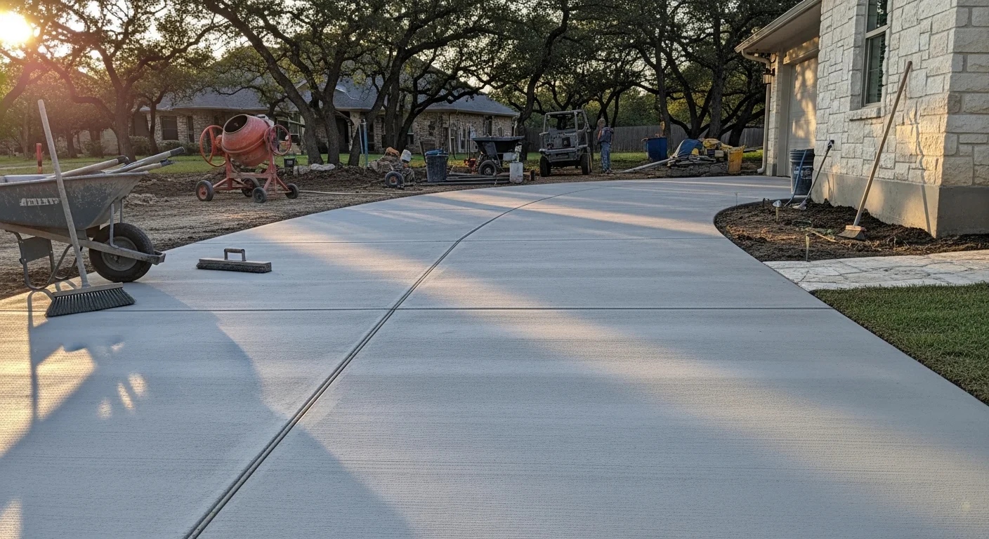 Professional concrete driveway installation in Austin area